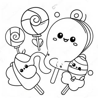 Kawaii Cute Candy Coloring Page 47453-37884