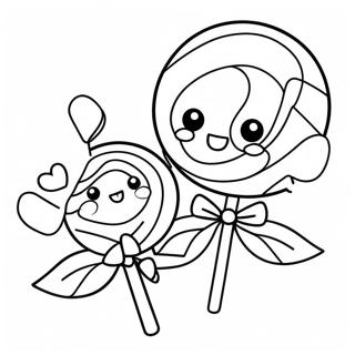 Adorable Kawaii Lollipop Coloring Page 47454-37885