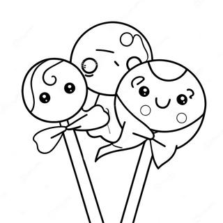 Adorable Kawaii Lollipop Coloring Page 47454-37887