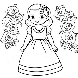 Annie In A Colorful Dress Coloring Page 47474-37897