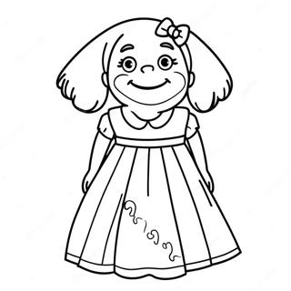 Annie In A Colorful Dress Coloring Page 47474-37898