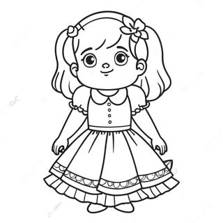 Annie In A Colorful Dress Coloring Page 47474-37899