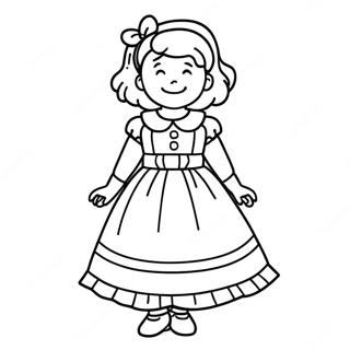 Annie In A Colorful Dress Coloring Page 47474-37900