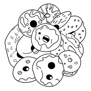 Colorful Donuts With Dad Coloring Page 47524-37944