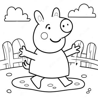 Peppa Pig Muddy Puddles Coloring Pages