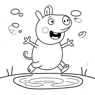 Peppa Pig Jumping In Muddy Puddles Coloring Page 47534-37949