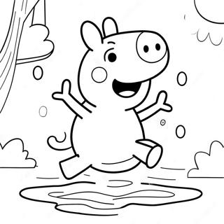 Peppa Pig Jumping In Muddy Puddles Coloring Page 47534-37950