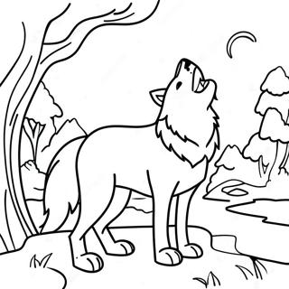 Majestic Wolf In Moonlight Coloring Page 47554-37965