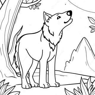 Majestic Wolf In Moonlight Coloring Page 47554-37966