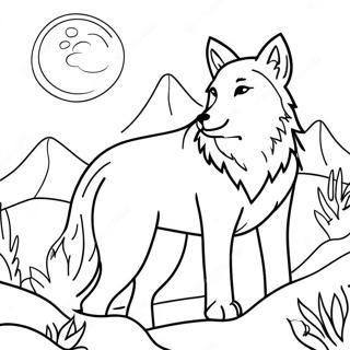 Majestic Wolf In Moonlight Coloring Page 47554-37967