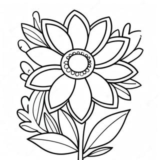 Bold And Easy Flower Coloring Page 4757-3918