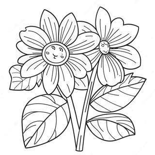 Bold And Easy Flower Coloring Page 4757-3920