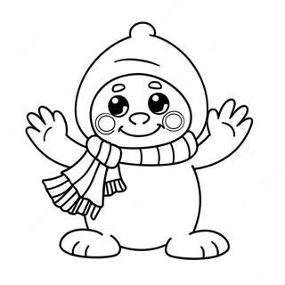 Cute Abominable Snowman With A Scarf Coloring Page 47594-37997