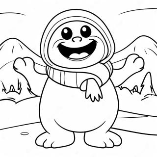 Cute Abominable Snowman With A Scarf Coloring Page 47594-37999