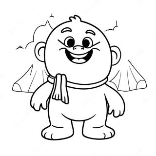 Cute Abominable Snowman With A Scarf Coloring Page 47594-38000