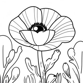 Poppy Flower Coloring Pages