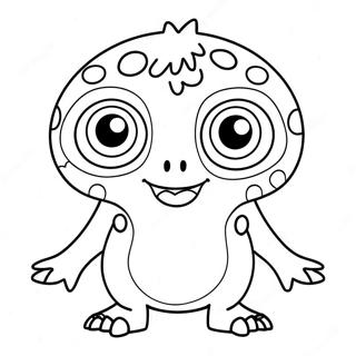 Funny Cute Monster With Big Eyes Coloring Page 47624-38024