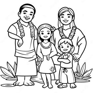 Hawaiian Ohana Family Coloring Page 47644-38037