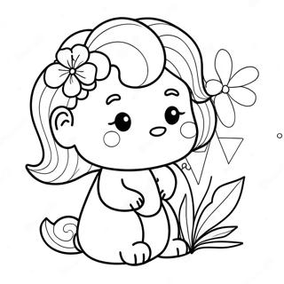 Cute Madison With A Flower Coloring Page 47654-38047