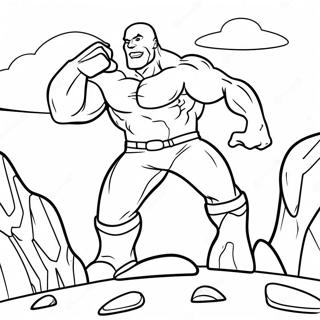 The Rock In Action Coloring Page 4767-3927