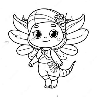 Dragon Girl With Sparkling Wings Coloring Page 47703-38082