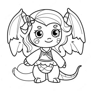 Dragon Girl With Sparkling Wings Coloring Page 47703-38084