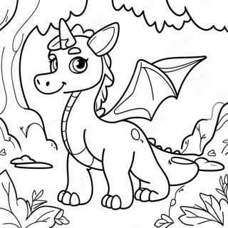 Brave Dragon Girl In A Magical Forest Coloring Page 47704-38085