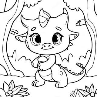 Brave Dragon Girl In A Magical Forest Coloring Page 47704-38088