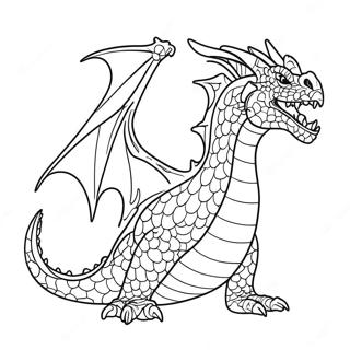 Ferocious Fire Breathing Dragon Coloring Page 4777-3937