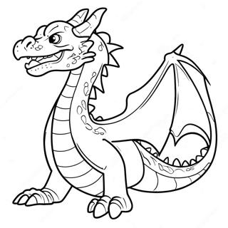 Ferocious Fire Breathing Dragon Coloring Page 4777-3938