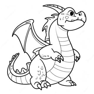 Ferocious Fire Breathing Dragon Coloring Page 4777-3940