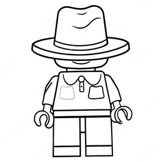 Funny Lego Person With Hat Coloring Page 47784-38149