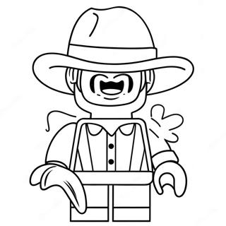 Funny Lego Person With Hat Coloring Page 47784-38150