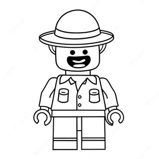 Funny Lego Person With Hat Coloring Page 47784-38151