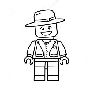 Funny Lego Person With Hat Coloring Page 47784-38152