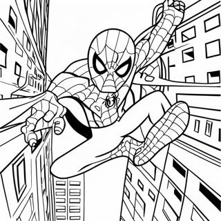 Spiderman 2 Swinging Through City Coloring Page 47794-38153