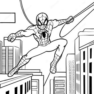 Spiderman 2 Swinging Through City Coloring Page 47794-38154