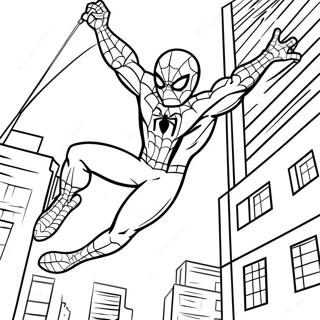 Spiderman 2 Swinging Through City Coloring Page 47794-38155