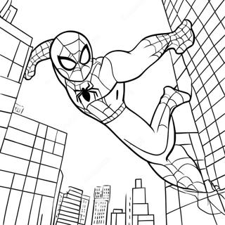 Spiderman 2 Swinging Through City Coloring Page 47794-38156