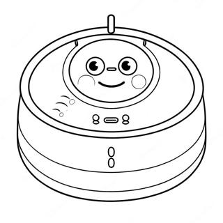 Cute Roomba With A Happy Face Coloring Page 47804-38164