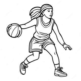 Girl Basketball Player Dribbling Coloring Page 47813-38170