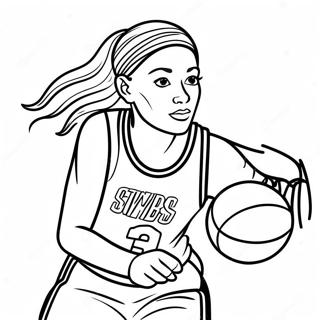 Girl Basketball Player Dribbling Coloring Page 47813-38172