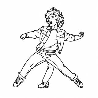 Energetic Pop Music Star Dancing Coloring Page 47844-38194