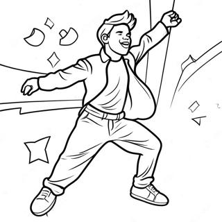 Energetic Pop Music Star Dancing Coloring Page 47844-38195