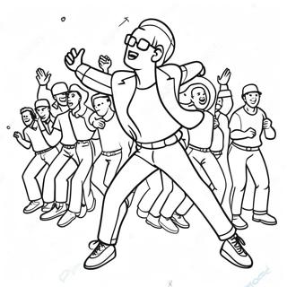 Energetic Pop Music Star Dancing Coloring Page 47844-38196