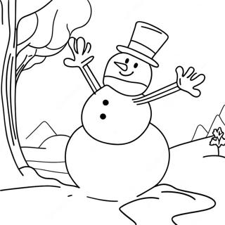 Charming Frosty The Snowman Coloring Page 4787-3945