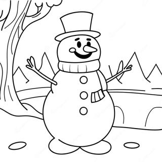 Charming Frosty The Snowman Coloring Page 4787-3947