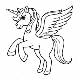 Magical Pegacorn In A Rainbow Coloring Page 47894-38229