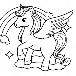 Magical Pegacorn In A Rainbow Coloring Page 47894-38231