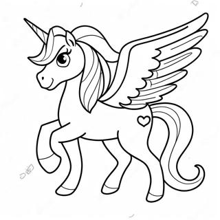 Magical Pegacorn In A Rainbow Coloring Page 47894-38232